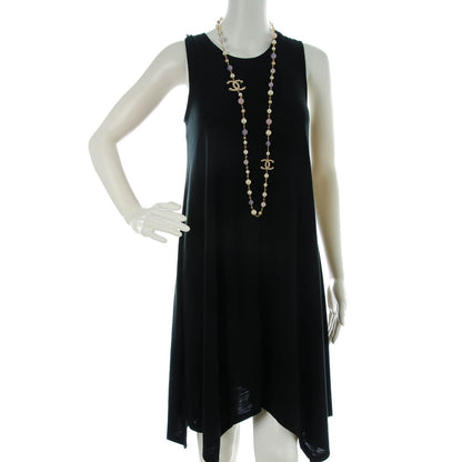 Chanel Pearl Beaded Crystal Star CC Long Necklace Purple Gold 2 of 7