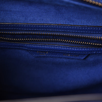 Celine Drummed Calfskin Micro Luggage Indigo 8 of 9