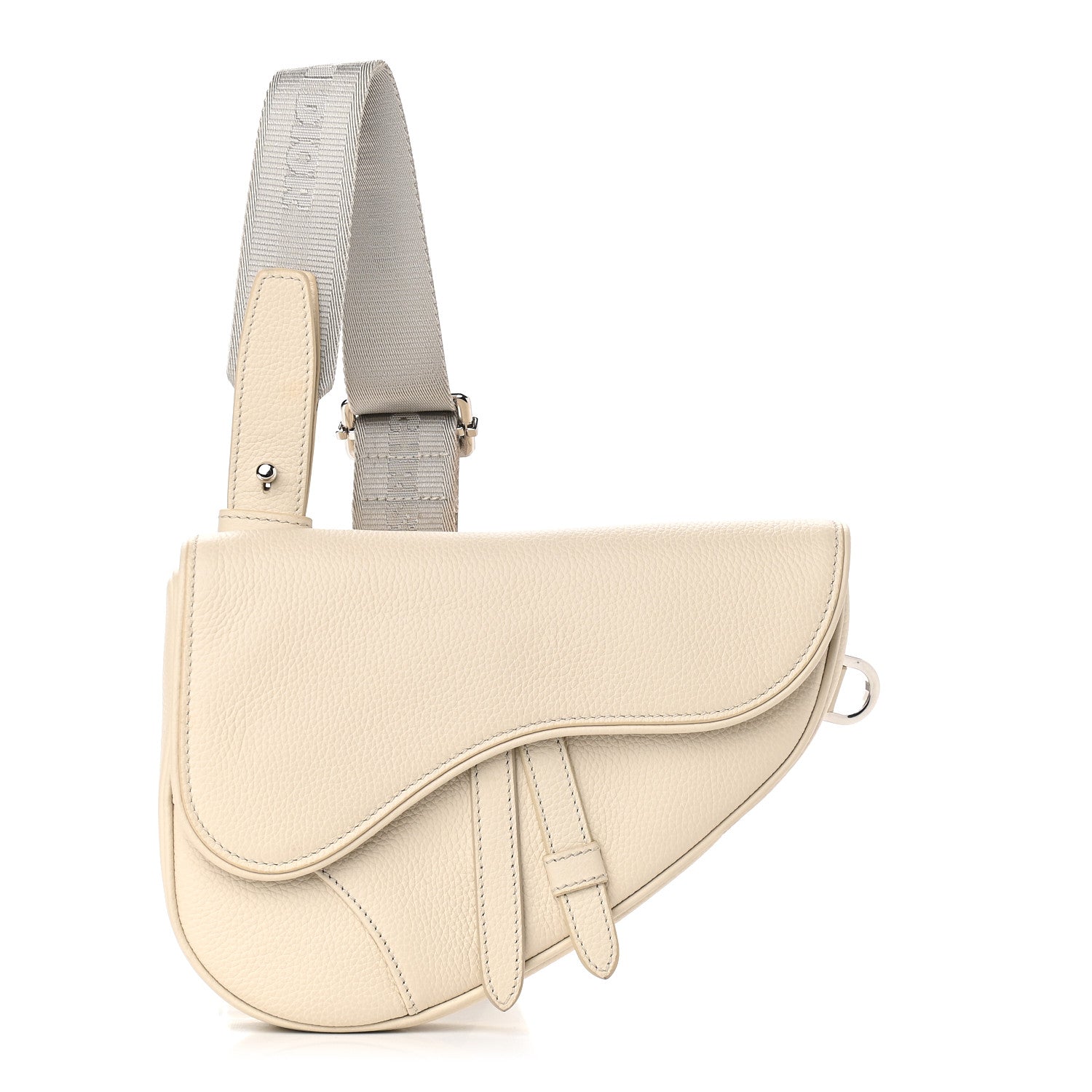 Christian Dior Grained Calfskin Mens Mini Saddle Bag Latte 1 of 9