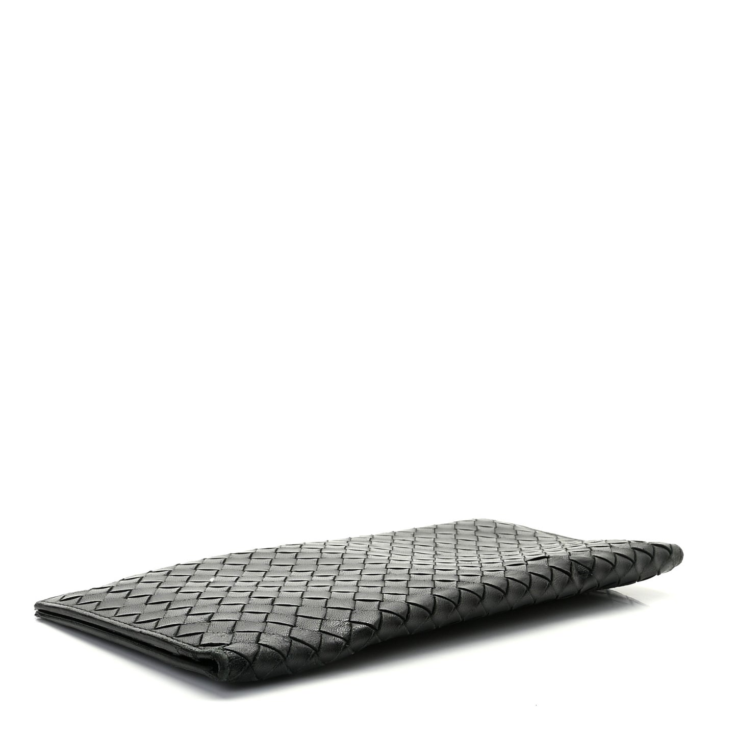 Nappa Intrecciato Long Bifold Wallet Black