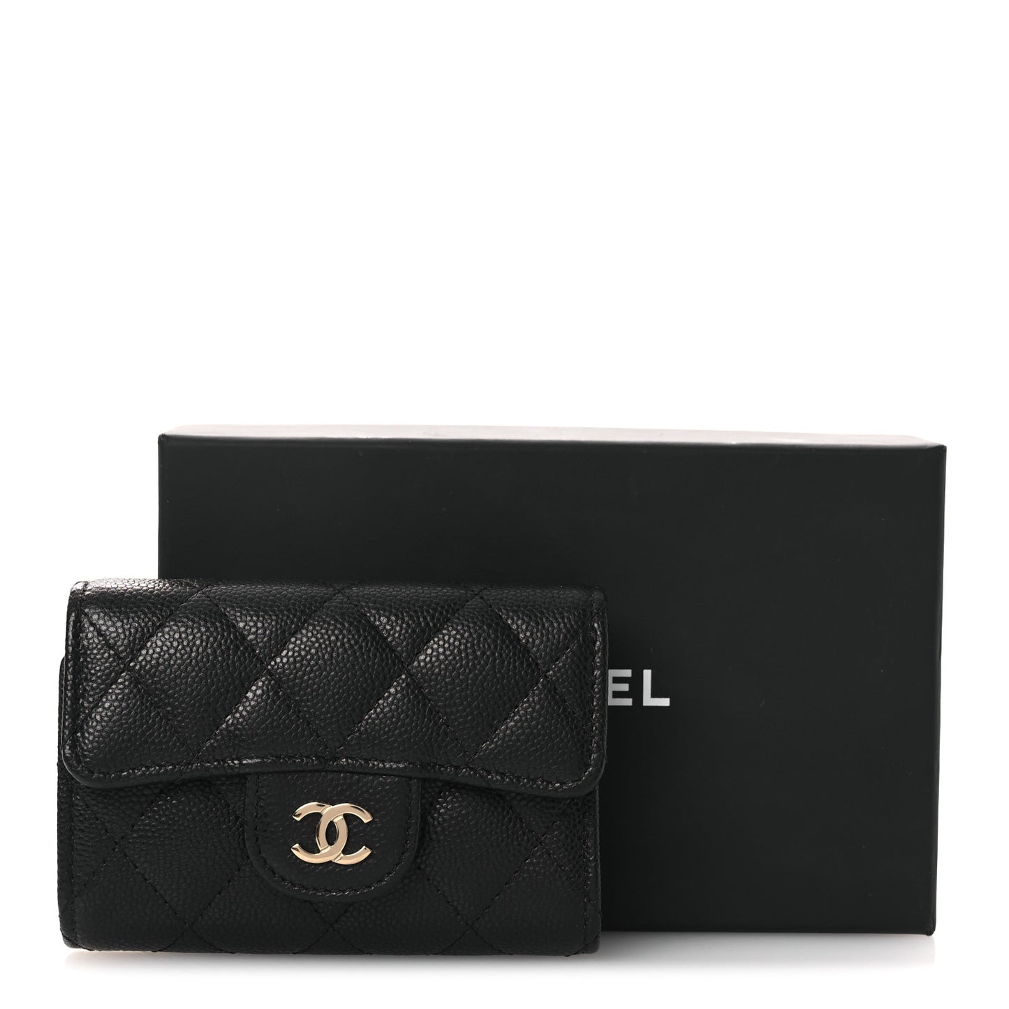 Caviar Quilted Classic 4 Key Holder Wallet Black