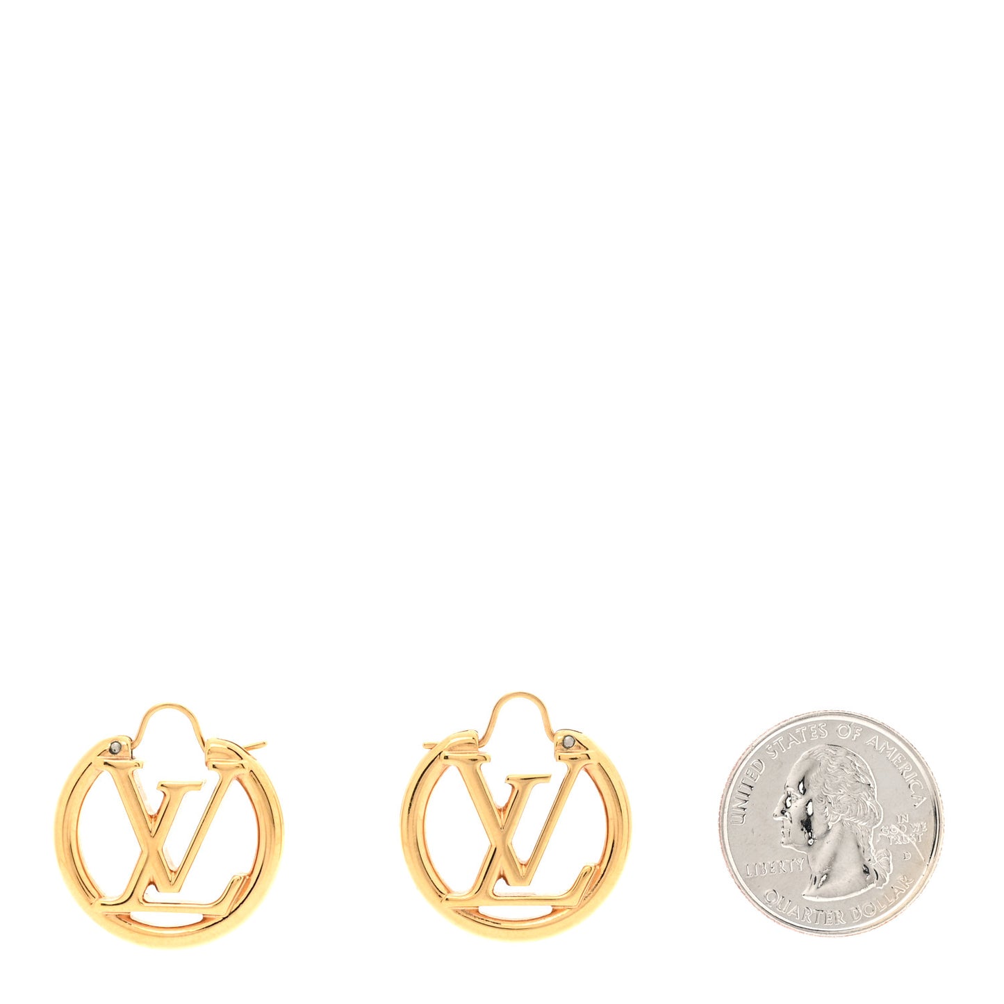 Metal Small Louise Hoop Earrings Gold