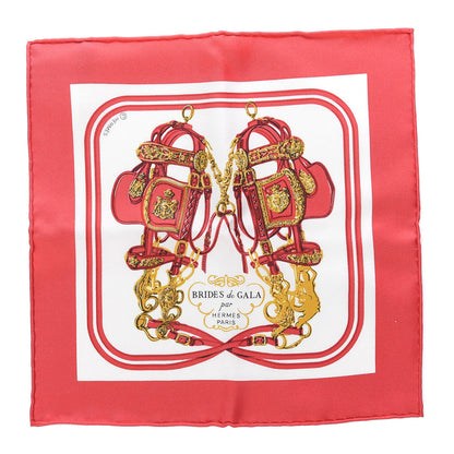 Hermes Silk Brides de Gala Nano Scarf 20 Rouge White Or 1 of 4