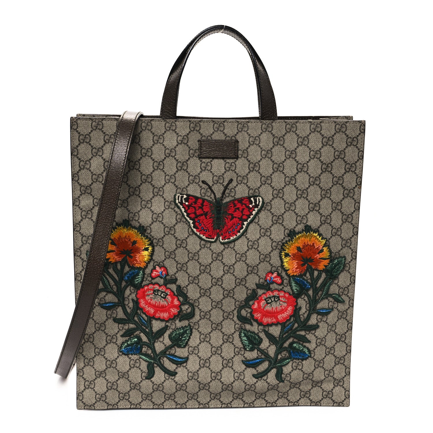 Gucci Soft GG Supreme Monogram Embroidered Vertical Tote 1 of 10