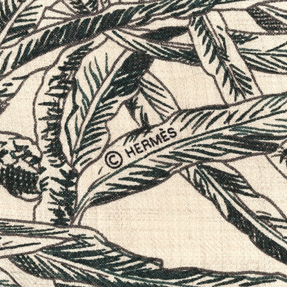 Hermes Cashmere Silk All 'Orto Botanico Di Palermo Shawl 140 Vert Loden Naturel Encre 3 of 3