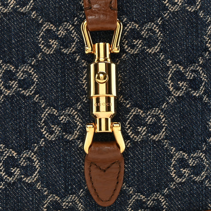 Gucci New Denim GG Monogram Calfskin Mini Jackie 1961 Hobo Blue Tea Cuir 8 of 10