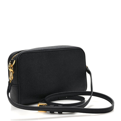 Christian Dior Grained Calfskin Caro Double Pouch Black 3 of 9