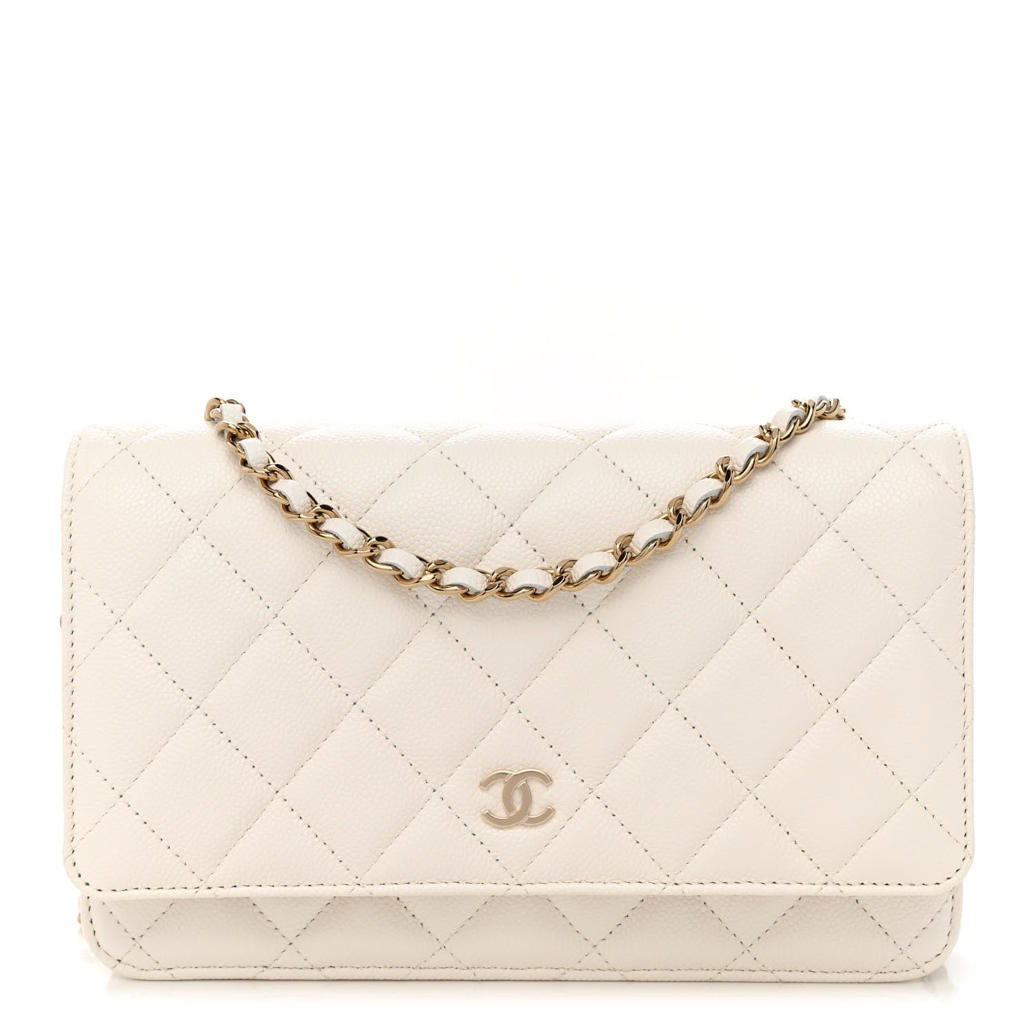 Chanel Caviar Quilted Wallet On Chain WOC White 1 of 11