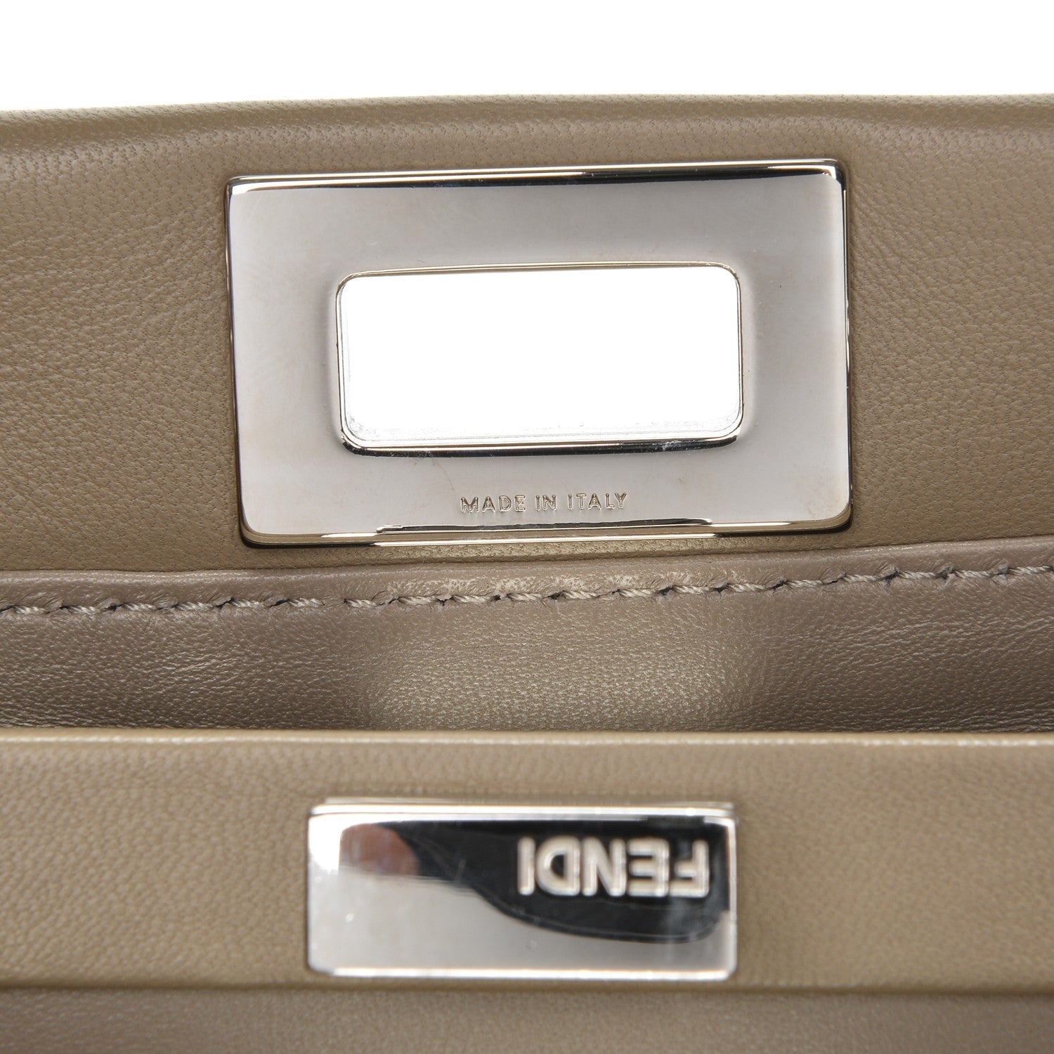 Fendi Nappa Mini Peekaboo Iconic Satchel Tortora 7 of 7