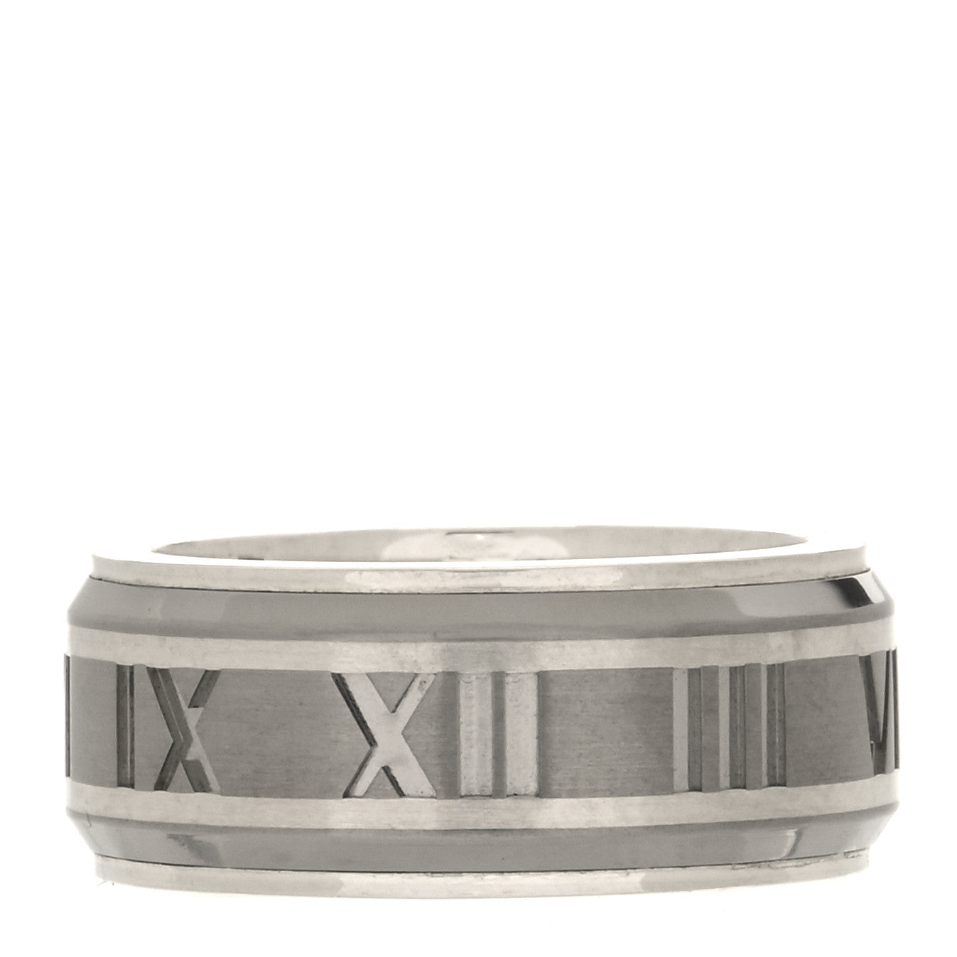 Tiffany Sterling Silver Titanium Atlas Band Ring 53 6.25 3 of 6