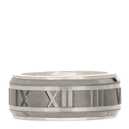 Tiffany Sterling Silver Titanium Atlas Band Ring 53 6.25 3 of 6