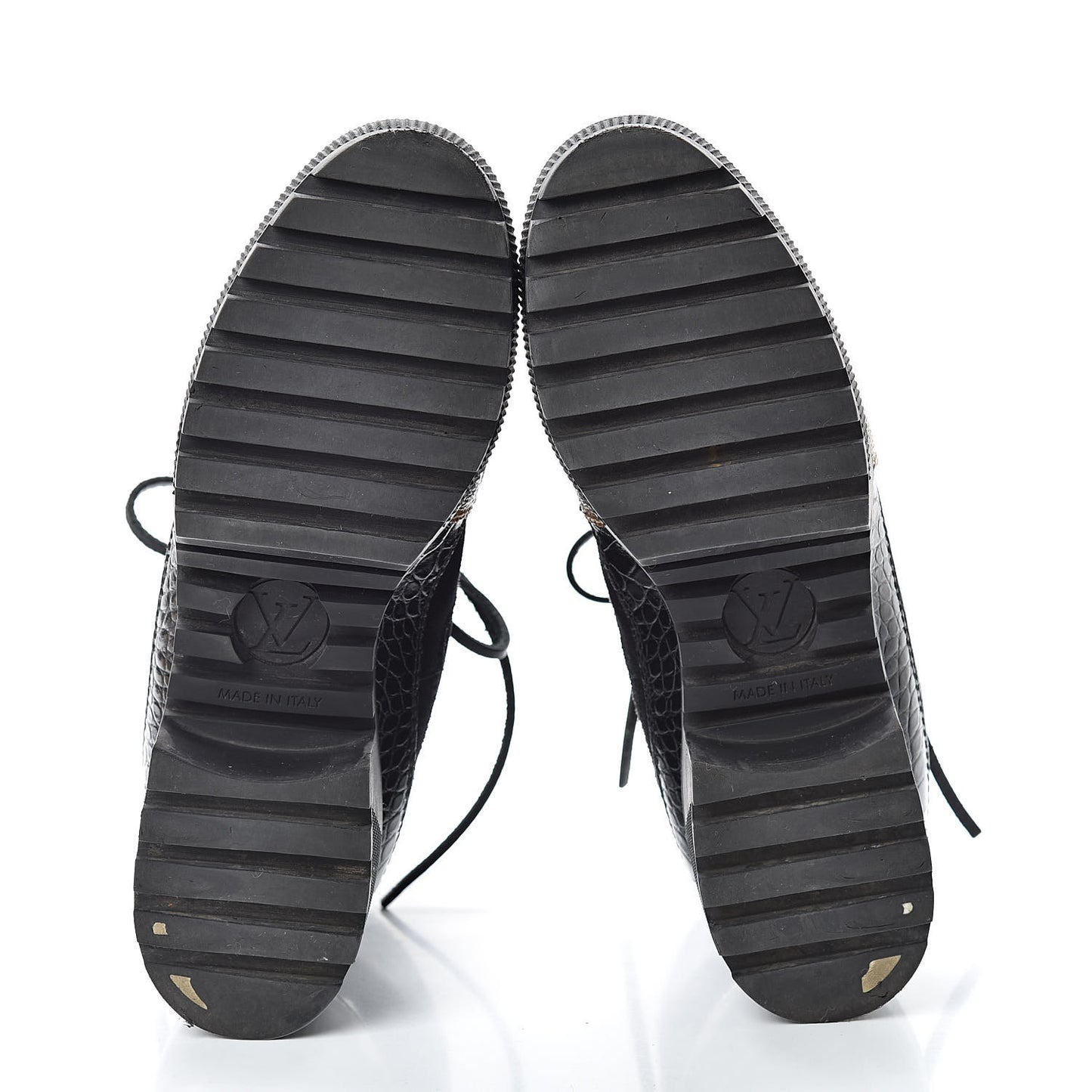 Suede Calfskin Reverse Monogram Laureate Platform Desert Boots 37.5 Black