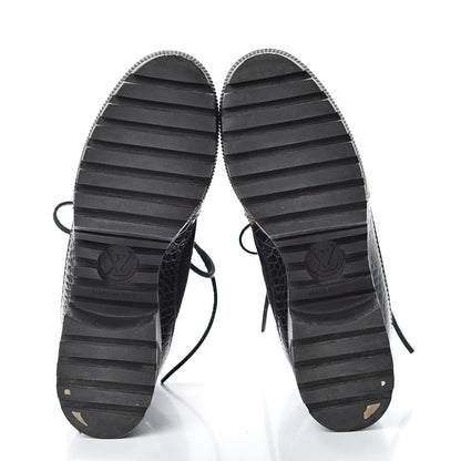Louis Vuitton Suede Calfskin Reverse Monogram Laureate Platform Desert Boots 37.5 Black 7 of 12
