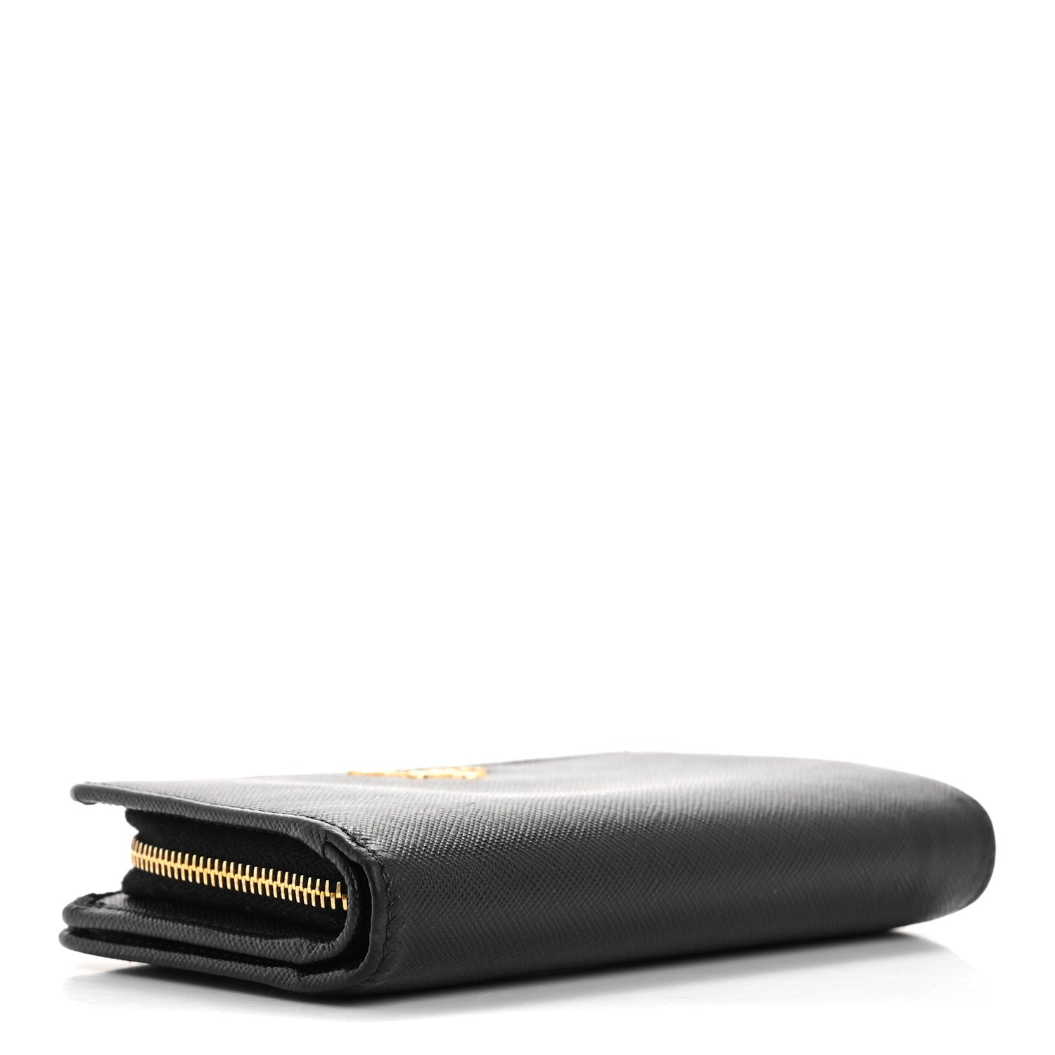 Prada Saffiano Metal Compact Wallet Black 4 of 15