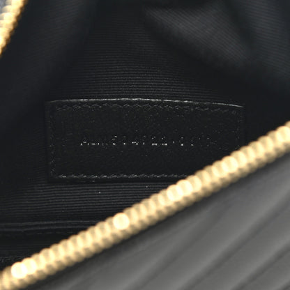 Saint Laurent Grain De Poudre Chevron Monogram Bill Pouch Black 7 of 8