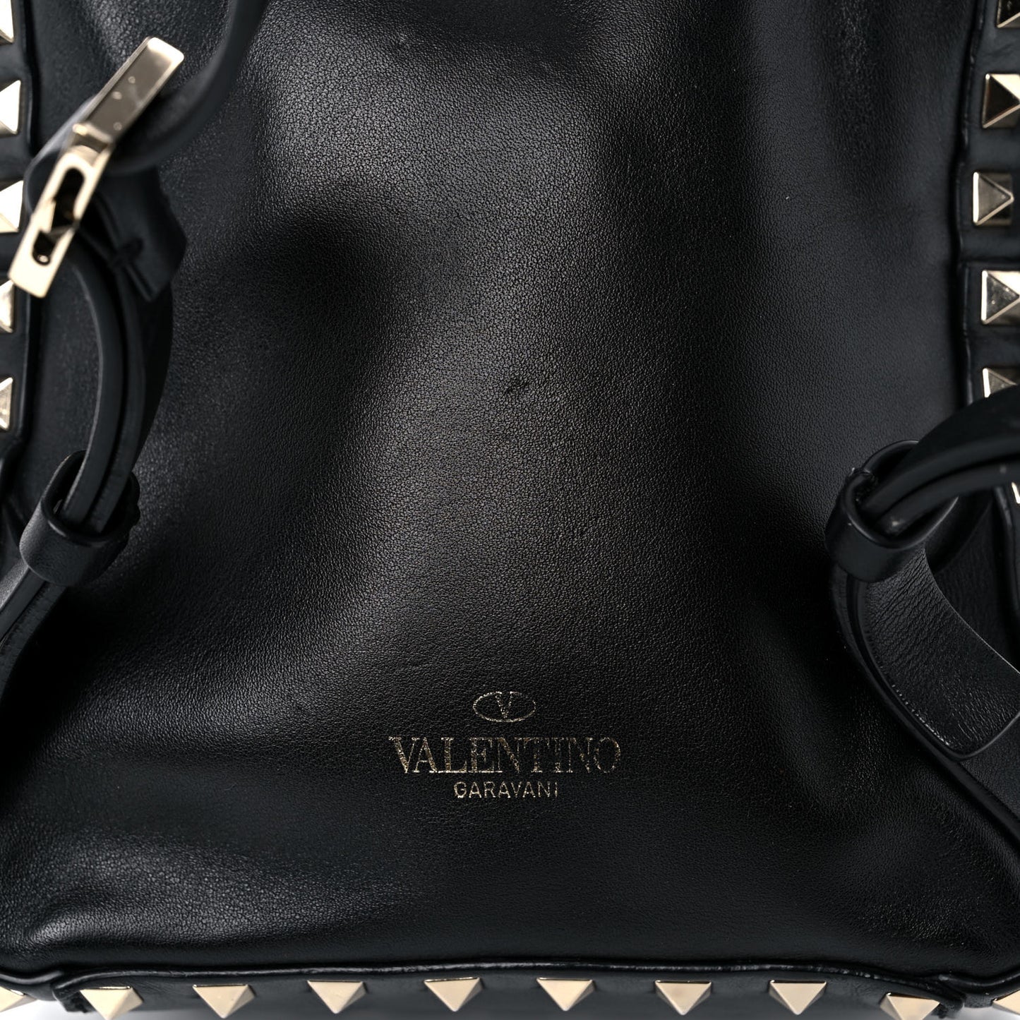 Calfskin Mini Rockstud Backpack Black