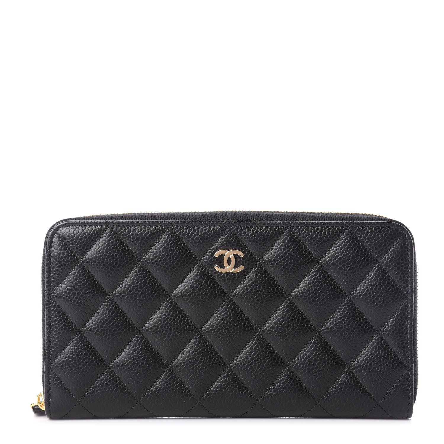 Chanel Caviar Quilted Large Gusset Zip Around Wallet Black 1 of 9