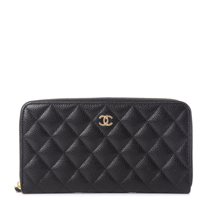 Chanel Caviar Quilted Large Gusset Zip Around Wallet Black 1 of 9