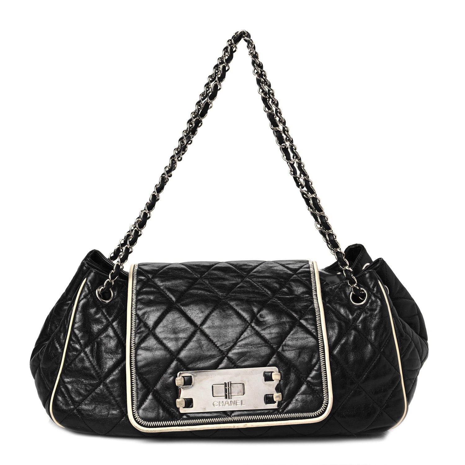 Chanel Lambskin Quilted East West Accordion Flap Black 1 of 7