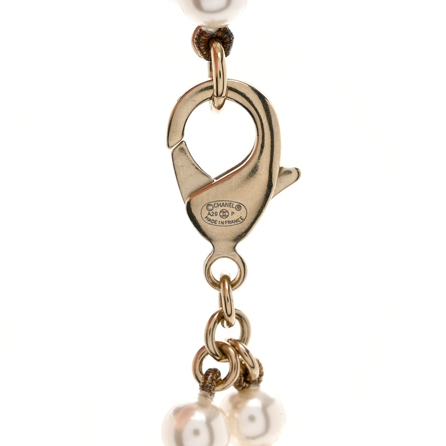 Pearl Crystal CC Logo Belt 85 Gold