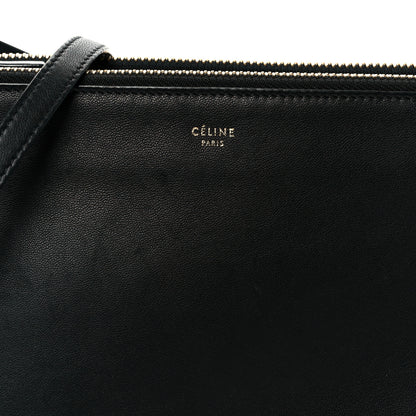 Celine Lambskin Large Trio Crossbody Bag Black 9 of 11