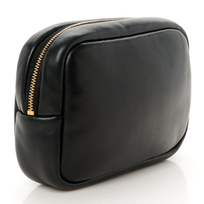 Saint Laurent Lambskin Calypso Cosmetic Case Black 3 of 8