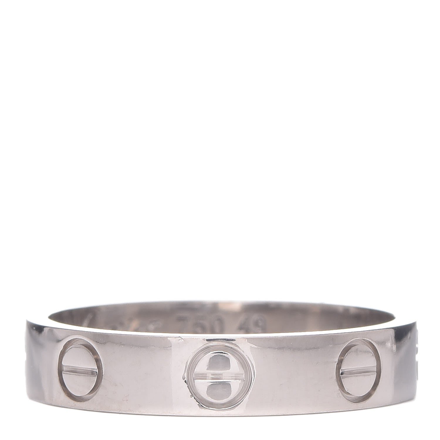 Cartier 18K White Gold 3.5mm LOVE Wedding Band Ring 49 4.75 9 of 12