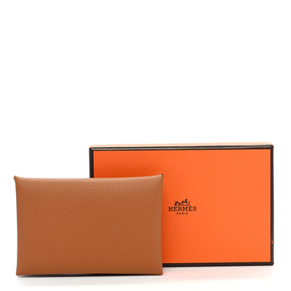 Hermes Epsom Calvi Card Case Gold 7 of 7