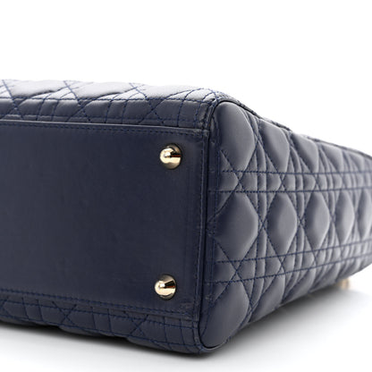 Christian Dior Lambskin Cannage Large Lady Dior Navy Blue 10 of 10