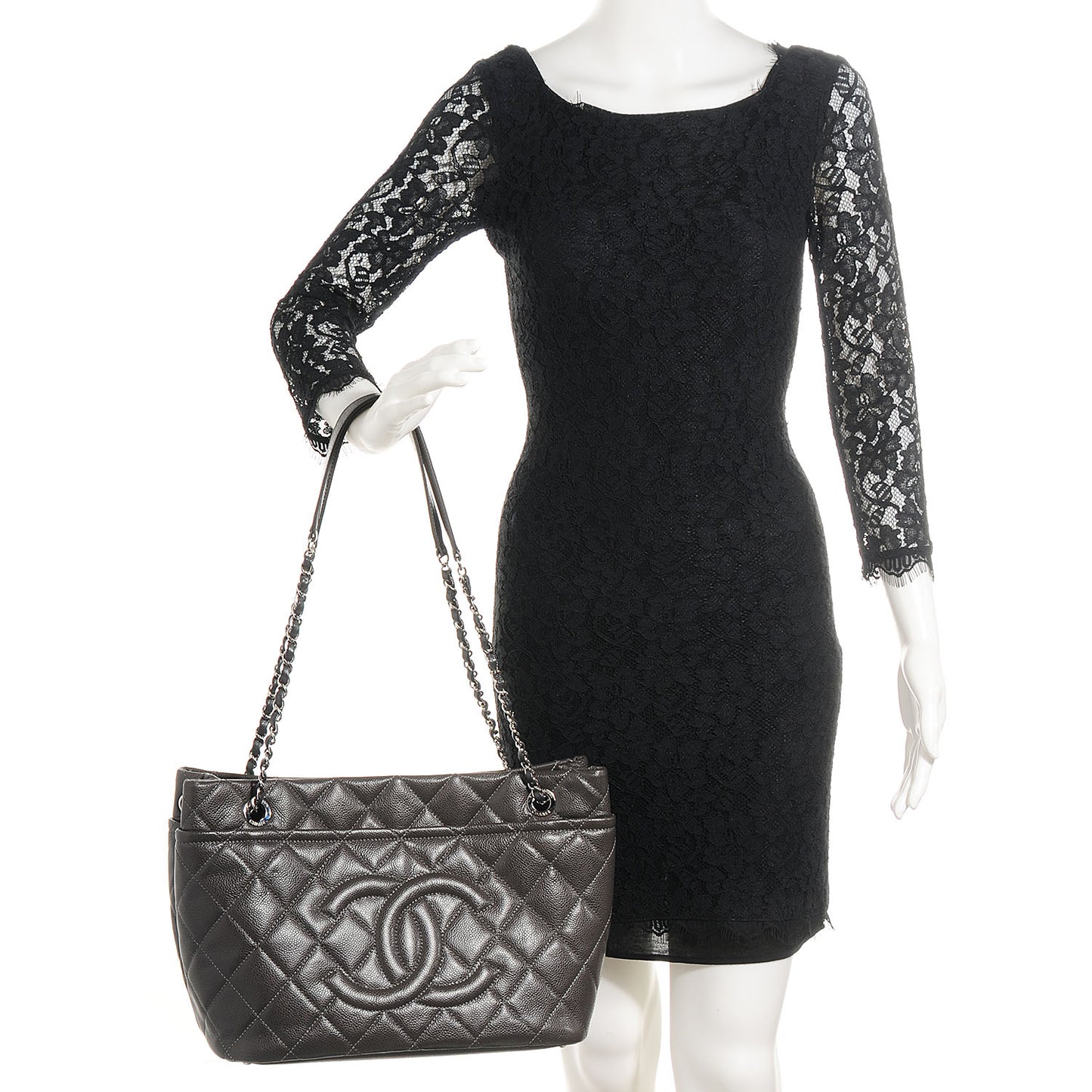Caviar CC Timeless Soft Tote Dark Grey