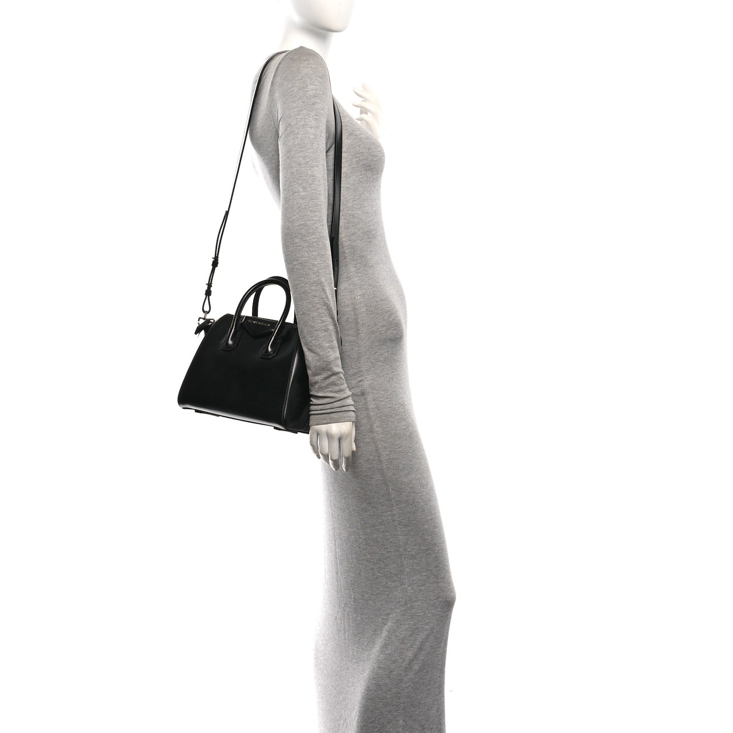 Shiny Lord Calfskin Mini Antigona Black