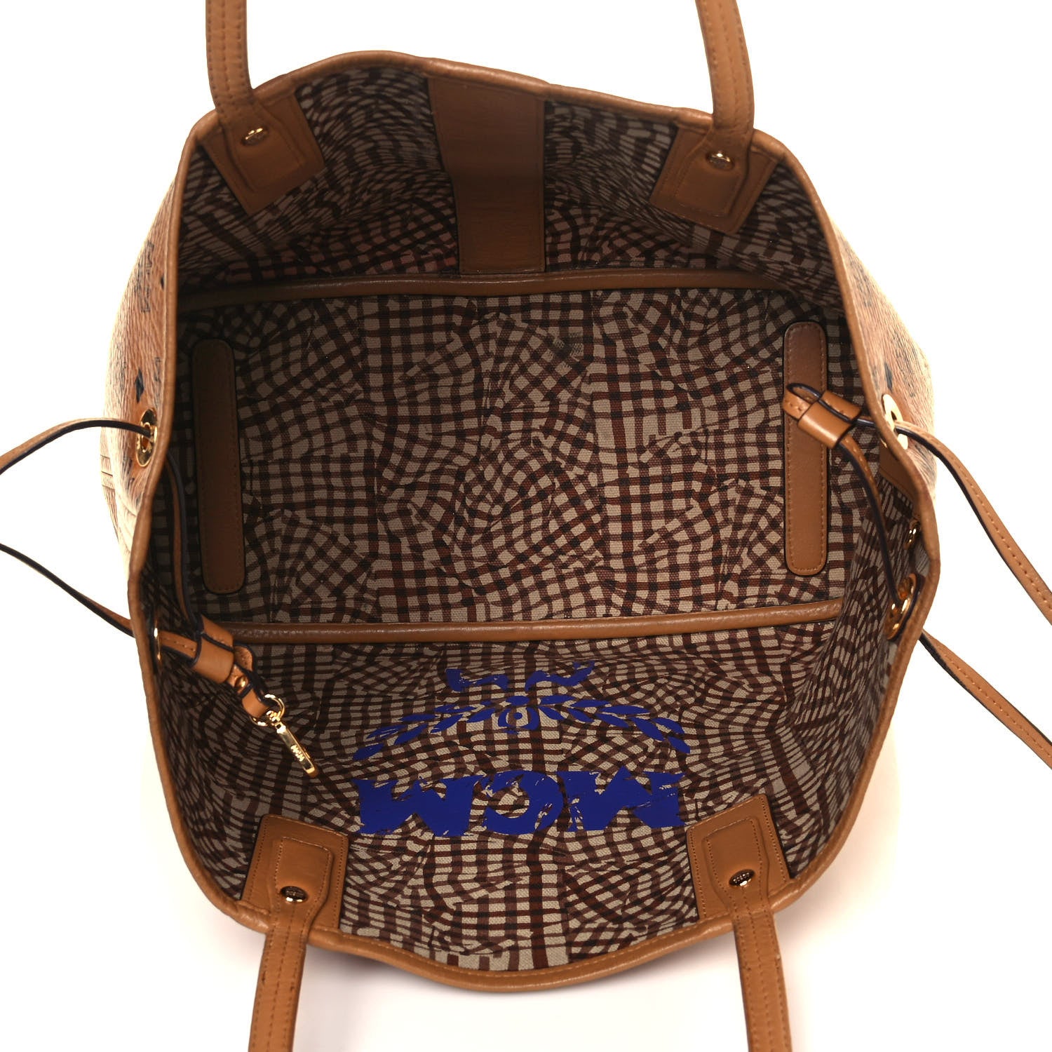 MCM Visetos Medium Liz Reversible Shopper Tote Cognac 5 of 21