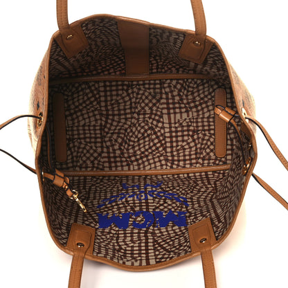 MCM Visetos Medium Liz Reversible Shopper Tote Cognac 5 of 21