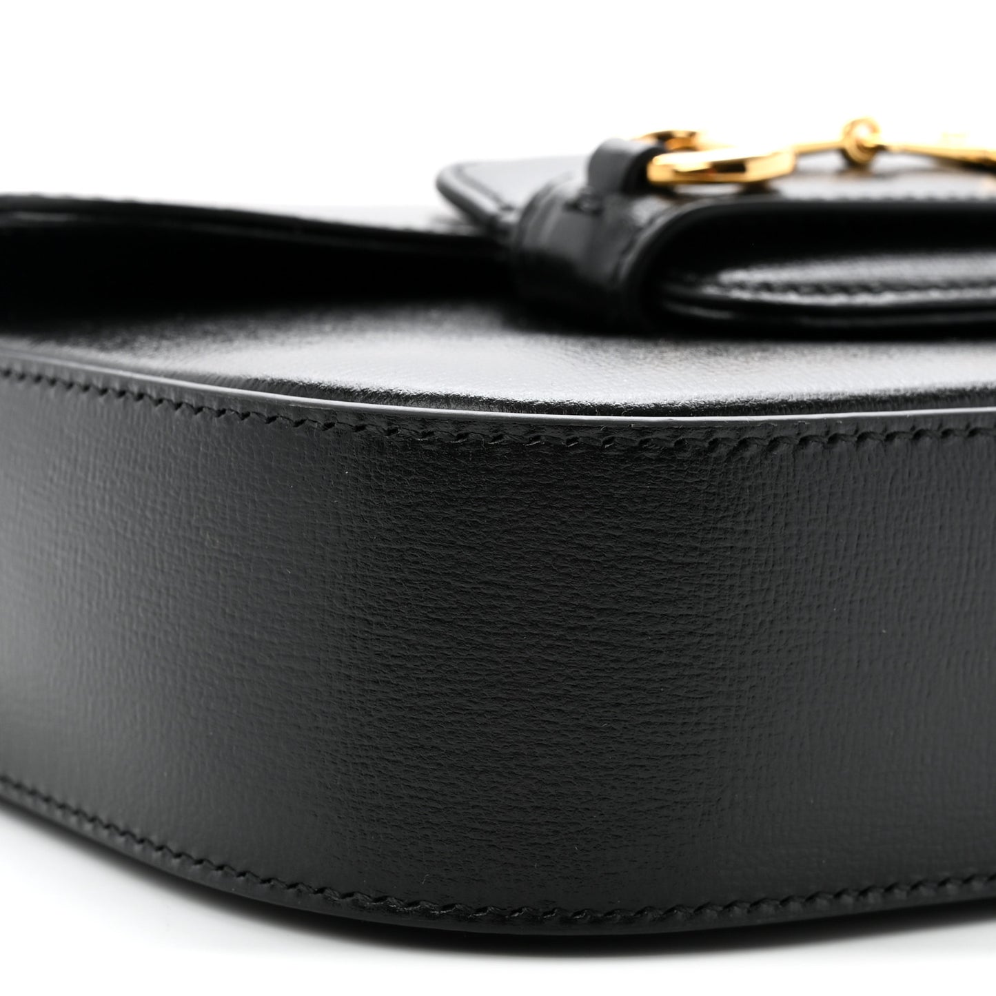 Azalea Calfskin Web Mini Horsebit 1955 Shoulder Bag Black