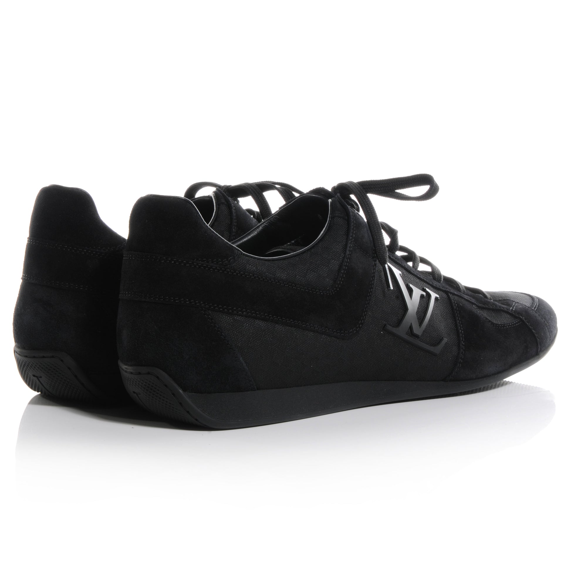 Louis Vuitton Suede Mini Damier Vibes Sneaker 10.5 Black 4 of 7