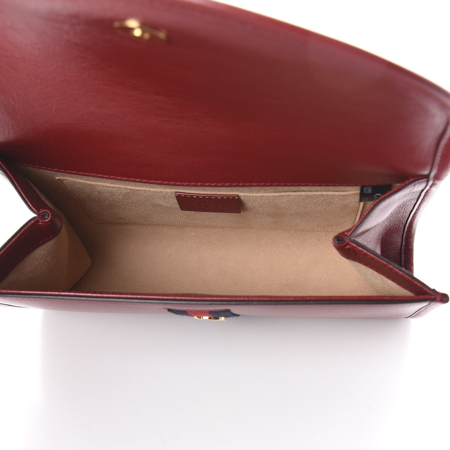 Textured Calfskin Web Rajah Slim Flap Shoulder Bag Romantic Cherry