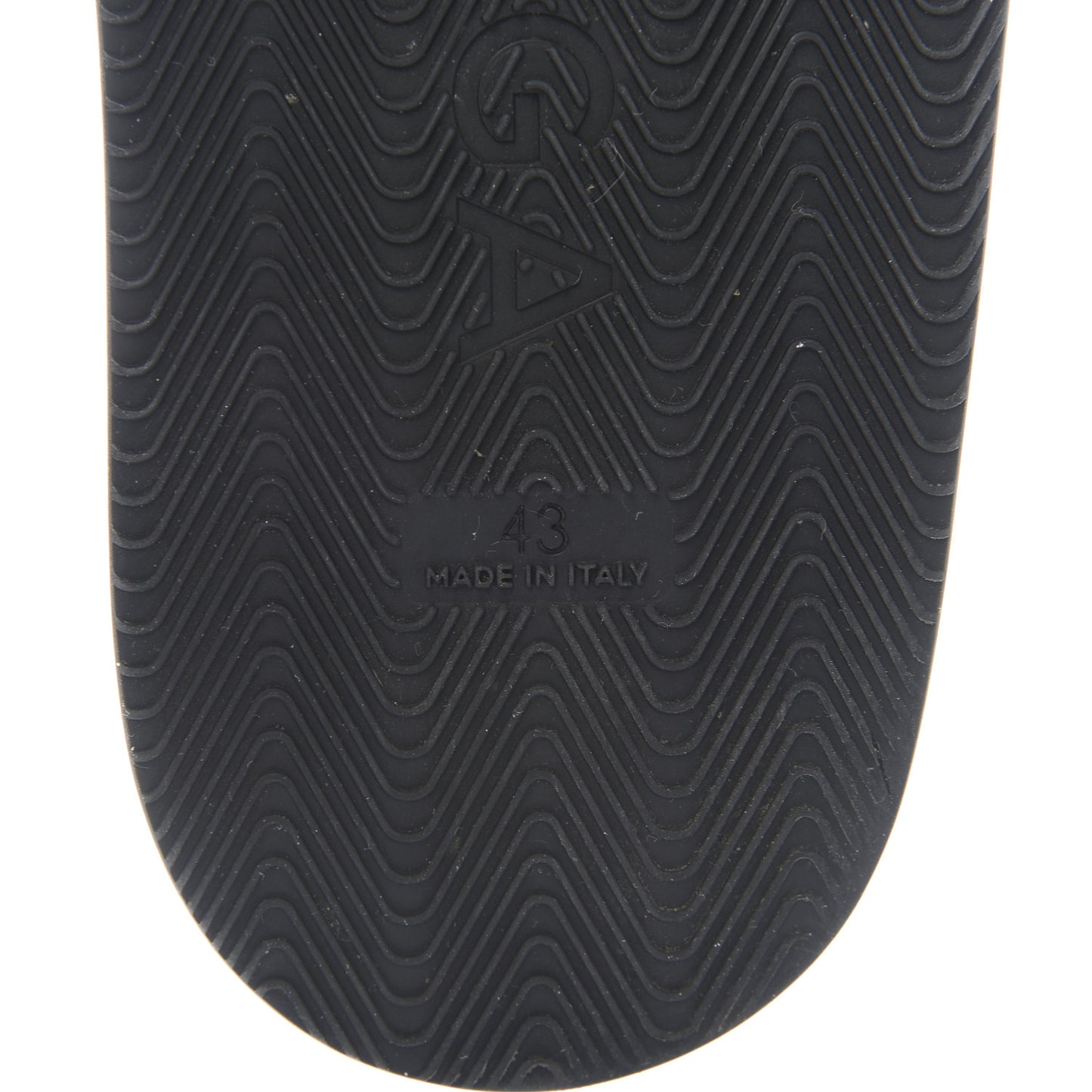 Nappa Allover Logo Embossed Mens Pool Slide Sandals 43 Black White