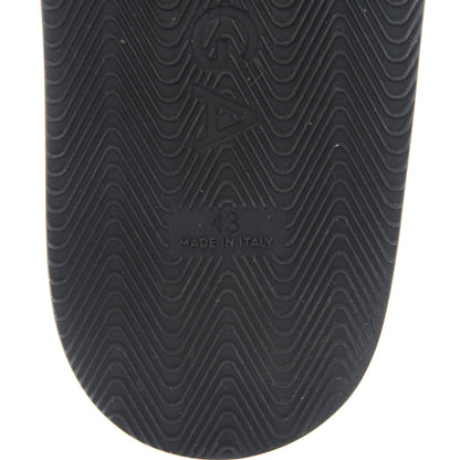 Balenciaga Nappa Allover Logo Embossed Mens Pool Slide Sandals 43 Black White 8 of 9