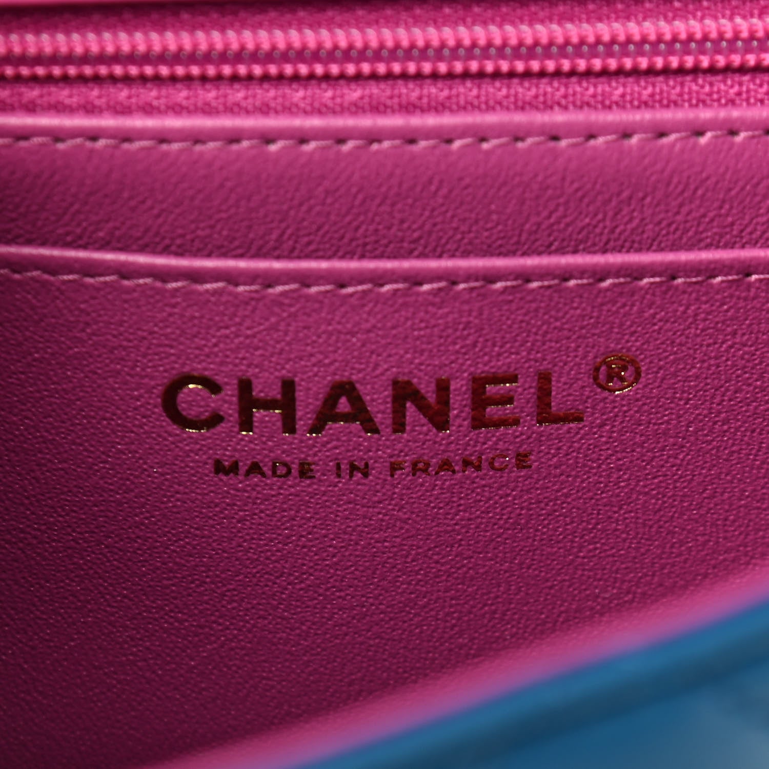 Chanel Lambskin Quilted Mini Rectangular Flap Blue Purple 11 of 17
