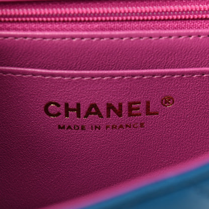 Chanel Lambskin Quilted Mini Rectangular Flap Blue Purple 11 of 17