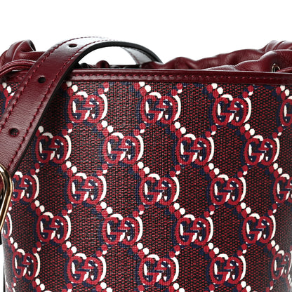 Gucci GG Shadow Monogram Mini Bucket Bag Rosso Ancora Red 7 of 9