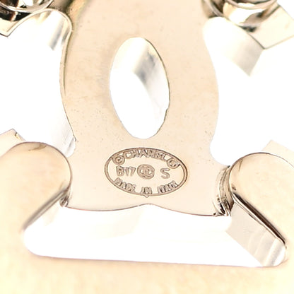 Chanel Crystal CC Square Earrings Gold Pink 4 of 5