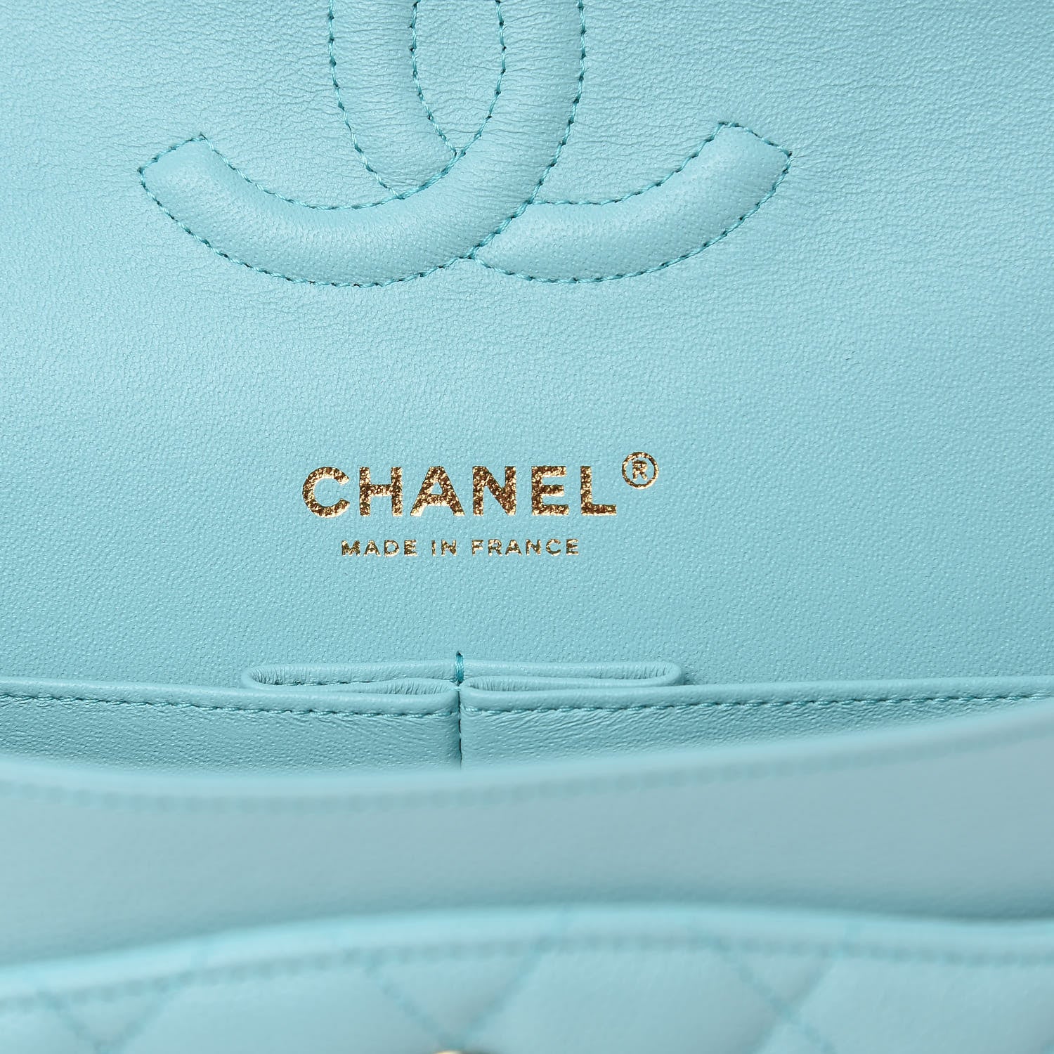 Chanel Caviar Quilted Medium Double Flap Light Blue 6 of 10