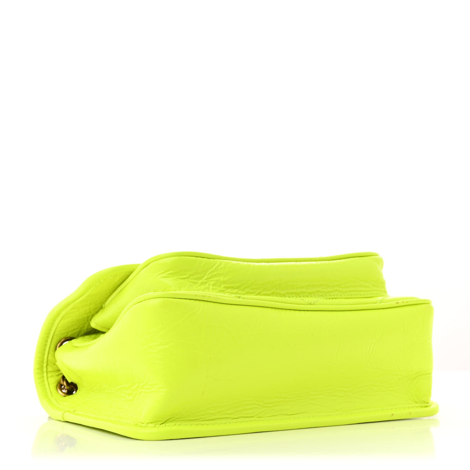 Saint Laurent Crinkled Calfskin Matelasse Monogram Baby Niki Chain Satchel Flou Yellow 4 of 12