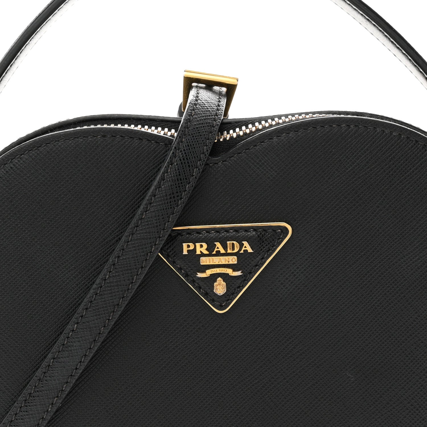 Prada Saffiano Lux Odette Heart Crossbody Black 7 of 9