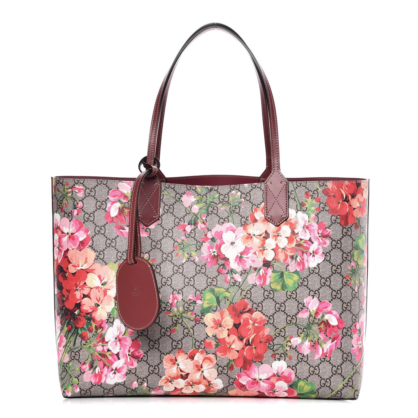 GG Supreme Monogram Blooms Medium Reversible Tote Beige Multicolor Dry Rose