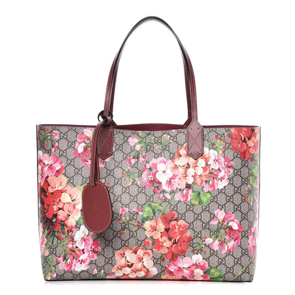 Gucci GG Supreme Monogram Blooms Medium Reversible Tote Beige Multicolor Dry Rose 1 of 9