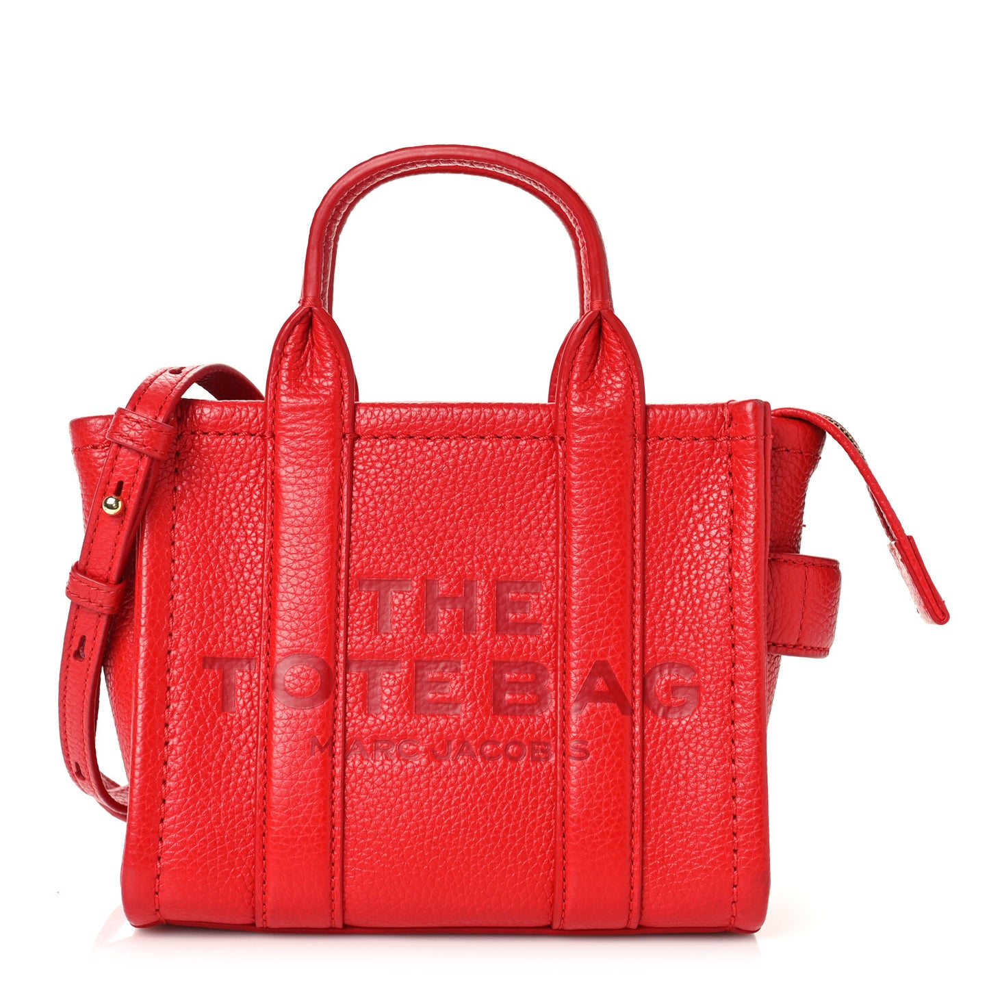 Grained Calfskin Micro The Tote Bag True Red
