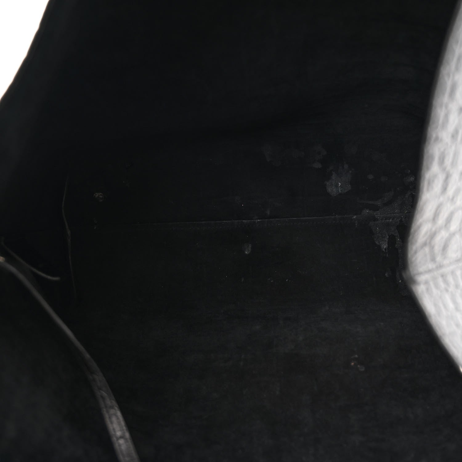 Saint Laurent Calfskin Crocodile Embossed Shopping Tote Black 6 of 14