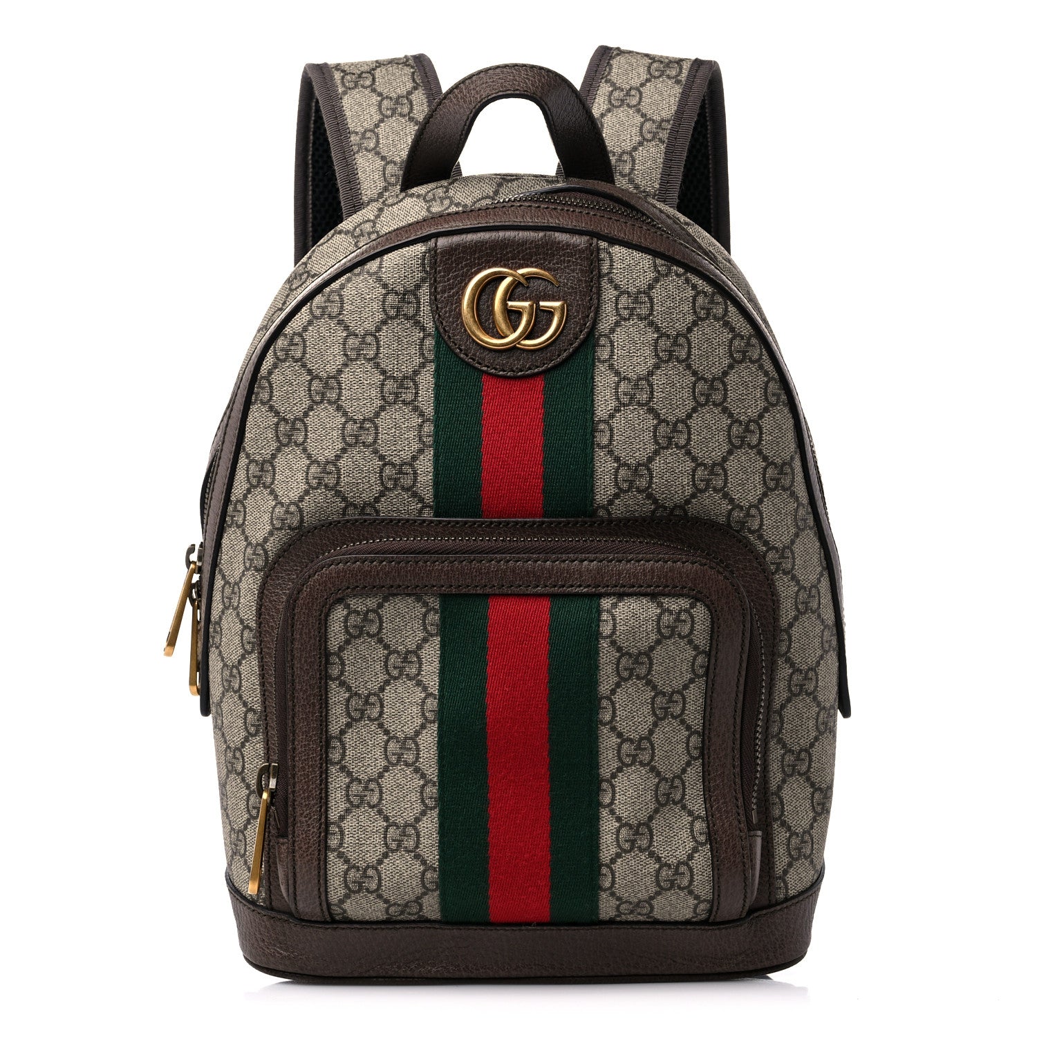 Gucci GG Supreme Monogram Calfskin Web Small Ophidia Day Backpack Beige Ebony New Acero 1 of 12